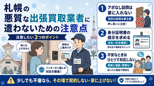 札幌の出張買取業者の注意点